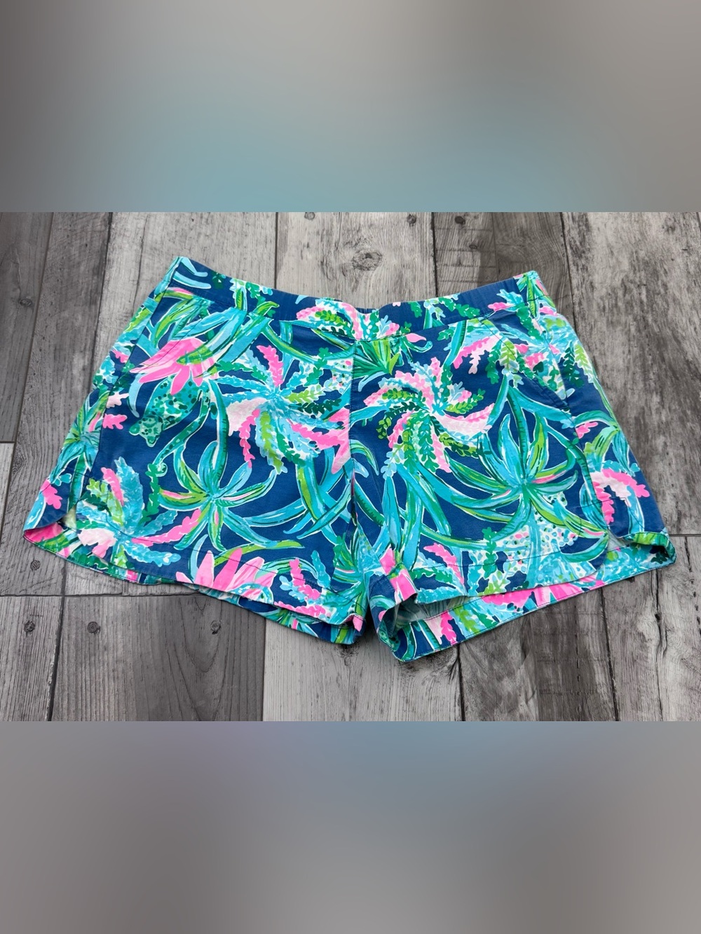 Lilly Pulitzer Ocean View Short Macaw Blues Sweet Escape Small Paisley 5” Summer